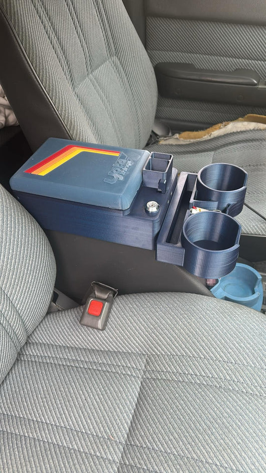 1989-1994 Toyota Pickup & 1990-1995 4Runner | Lockable Center Console Lid with Cup Holder | Yota Things